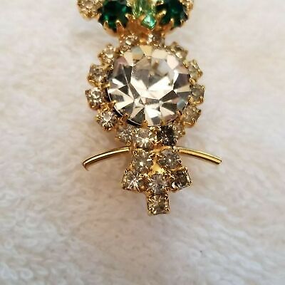 Rhinestone Owl Pin Brooch