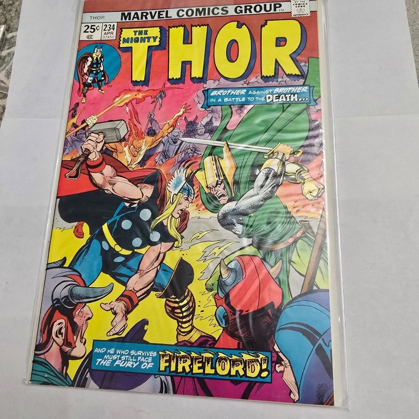 Comic book cover featuring Thor from Marvel Comics Group