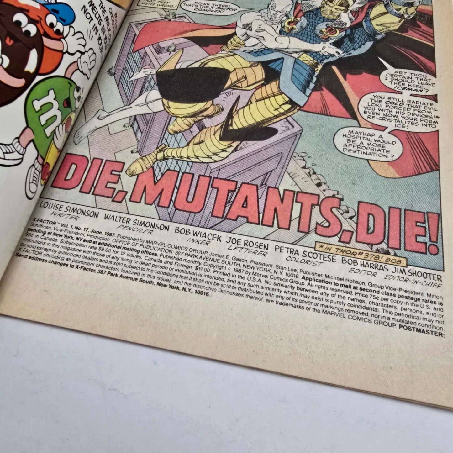 Marvel X-Factor #17 Comic Book 1987 Vintage X-Men Series