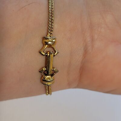 Vintage Goldette Rose Slider Bracelet
