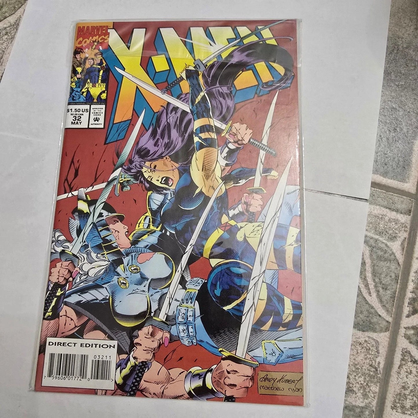 X-Men #32 Marvel 1994 Psylocke Cover Comic Book Direct Edition