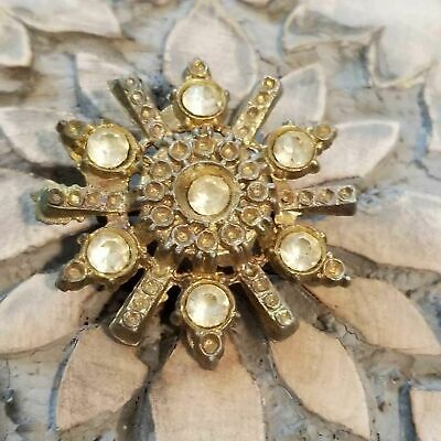 Vintage Star Burst Rhinestone Brooch