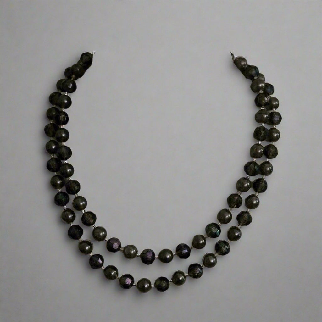 Vintage Gray Double Strand Necklace