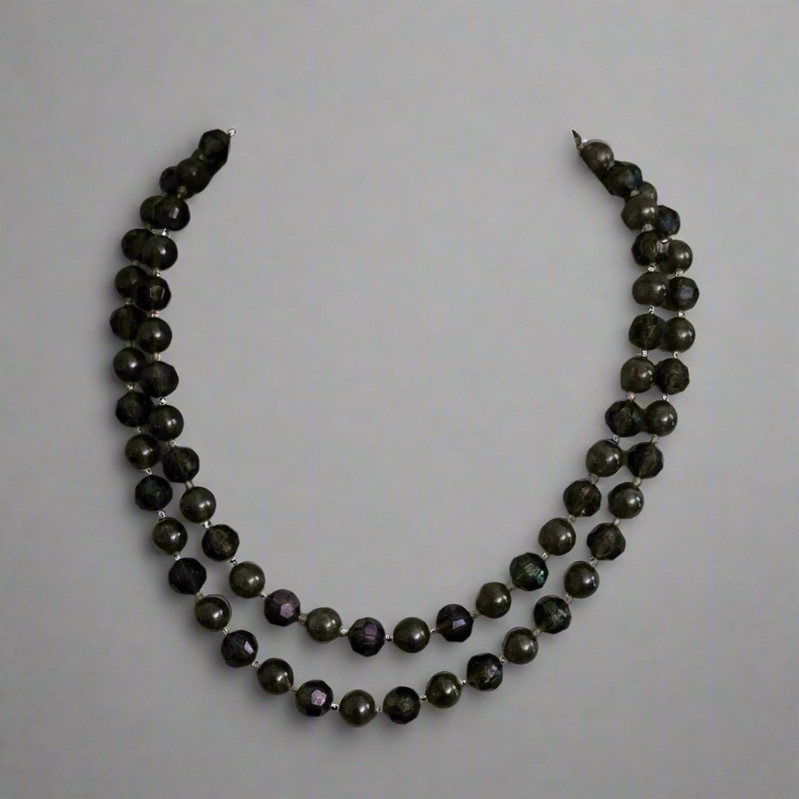 Vintage Gray Double Strand Necklace