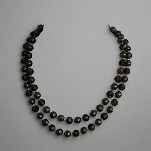 Vintage Gray Double Strand Necklace