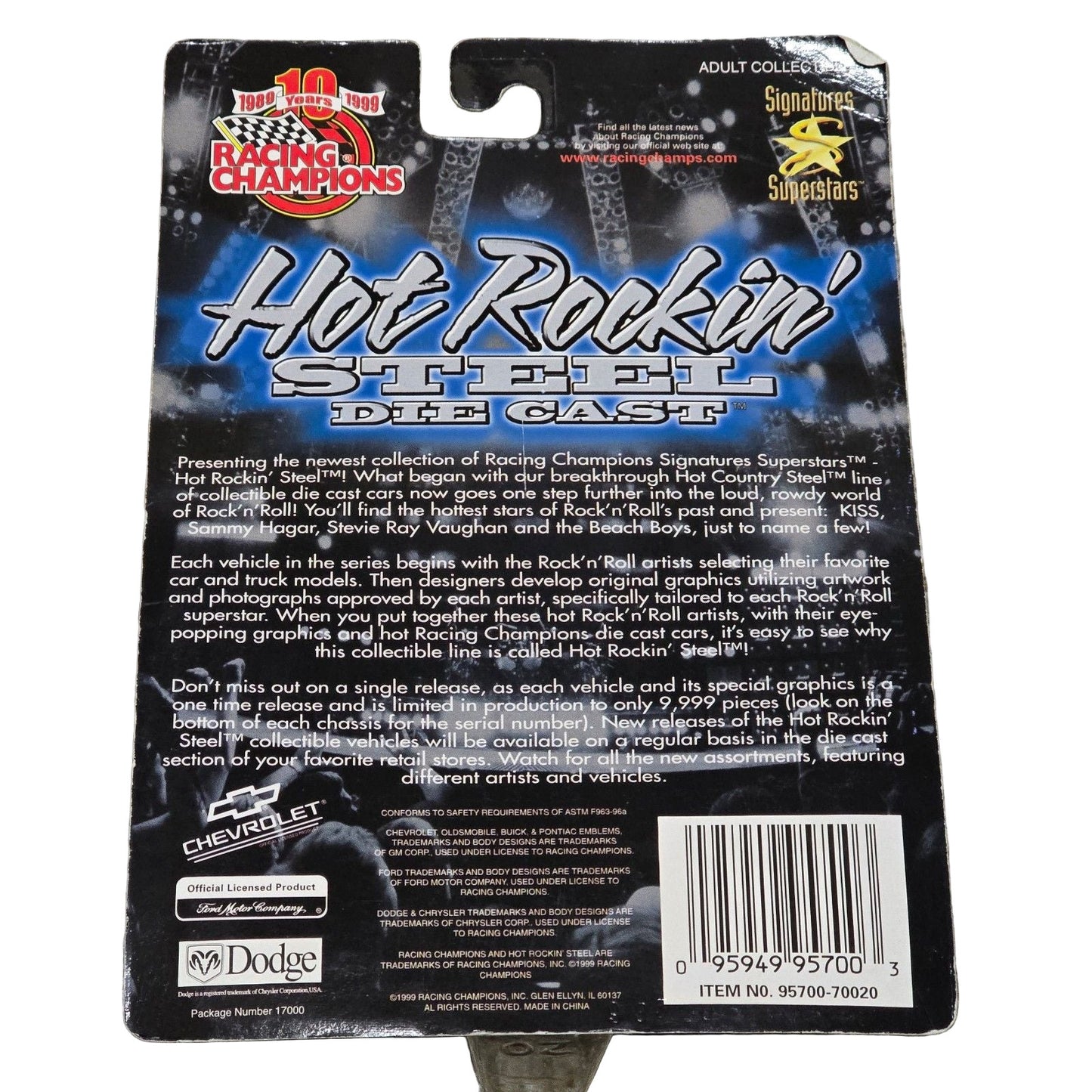 1999 Racing Champions KISS Hot Rockin’ Steel Die-Cast Car Limited Edition