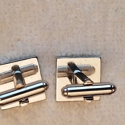 Silver Tone Square Leaf Cufflink