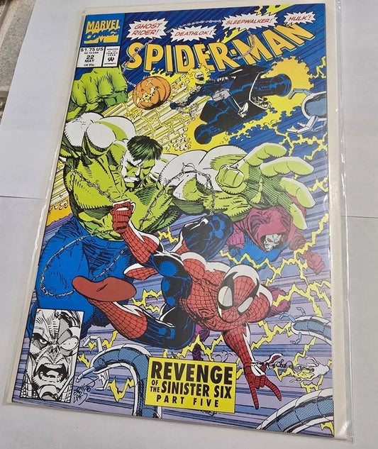 Spider-Man #22 Marvel 1992 Revenge of the Sinister Six Hulk Ghost Rider