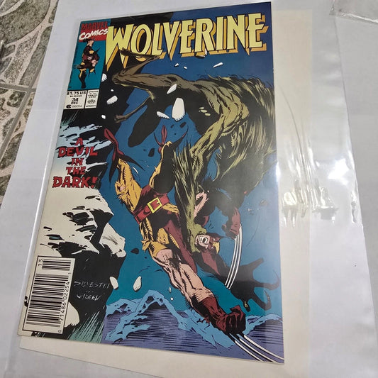 Wolverine #34 Marvel 1991 Silvestri Green Wendigo Cover