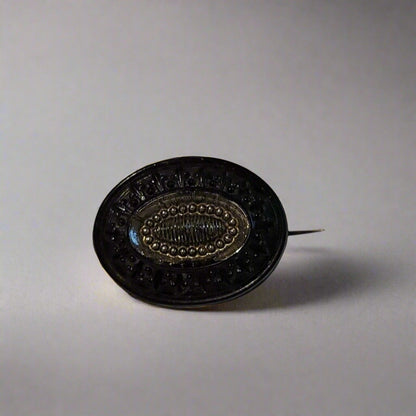Vintage Black Oval Brooch