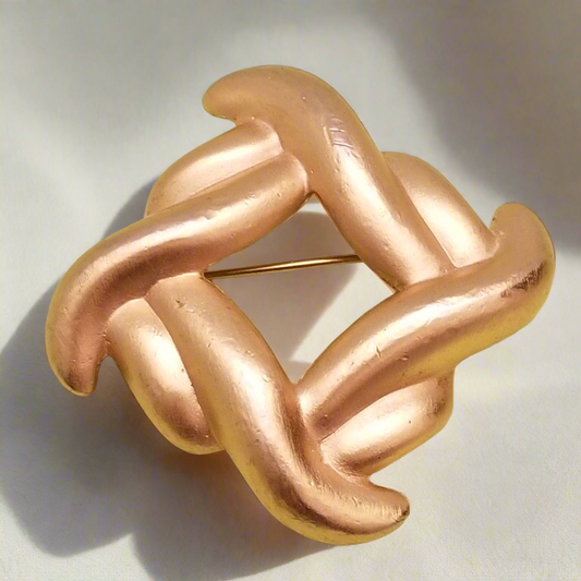 Gold Tone Square Brooch