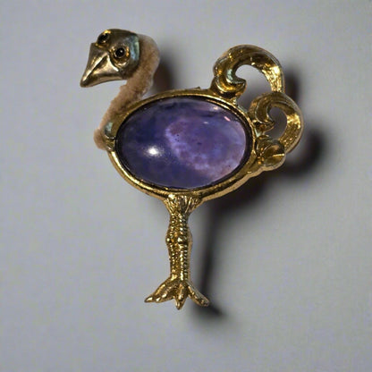 Vintage Ugly Ostrich Brooch