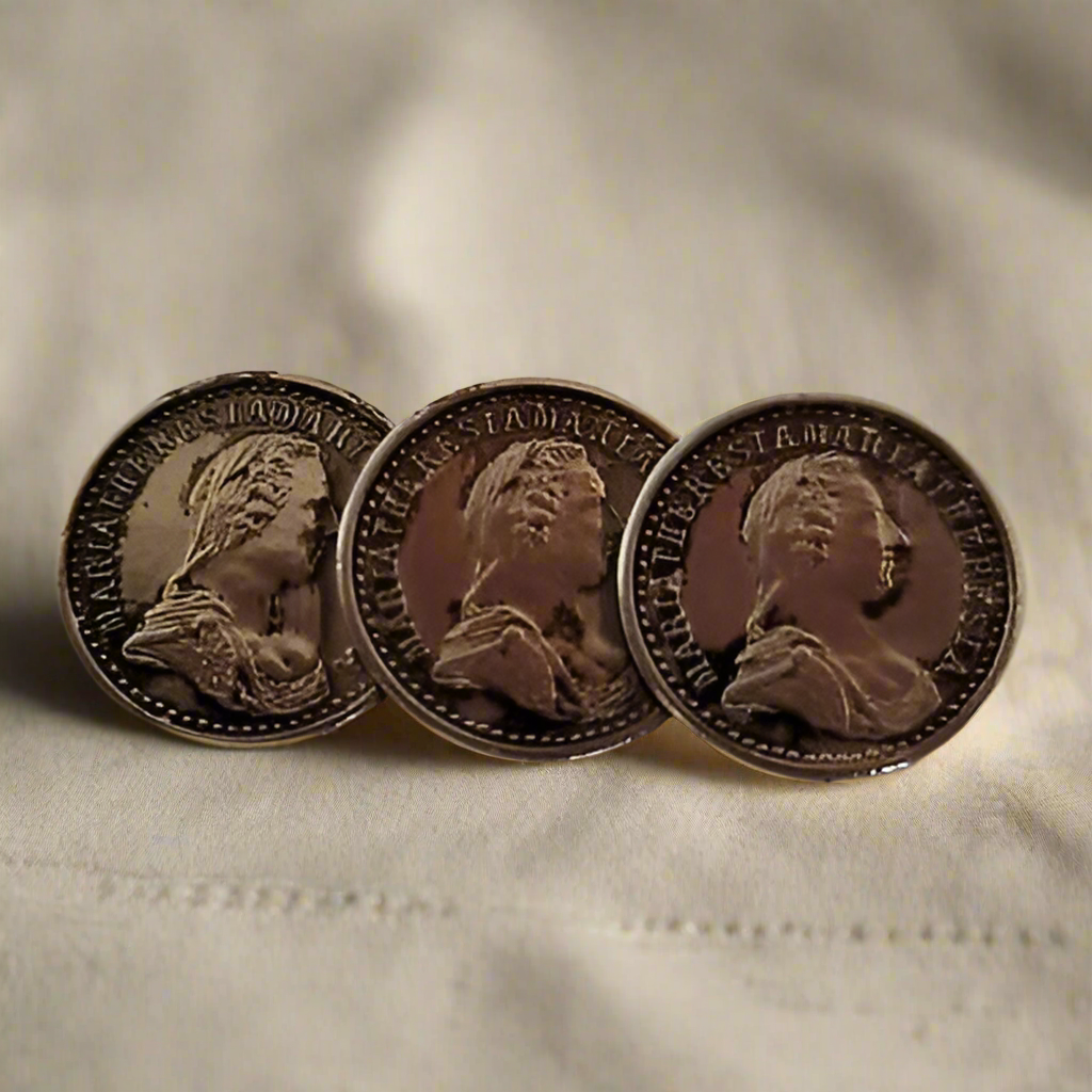 Vintage Silver Tone Coin Brooch