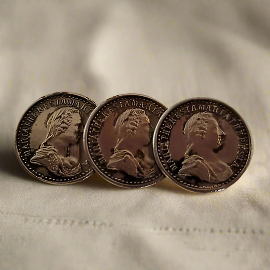 Vintage Silver Tone Coin Brooch