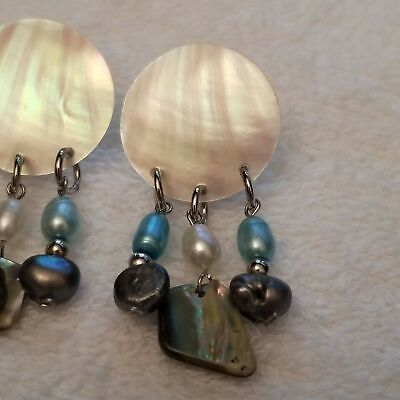 Mother Of Pearl Abalone Earrings