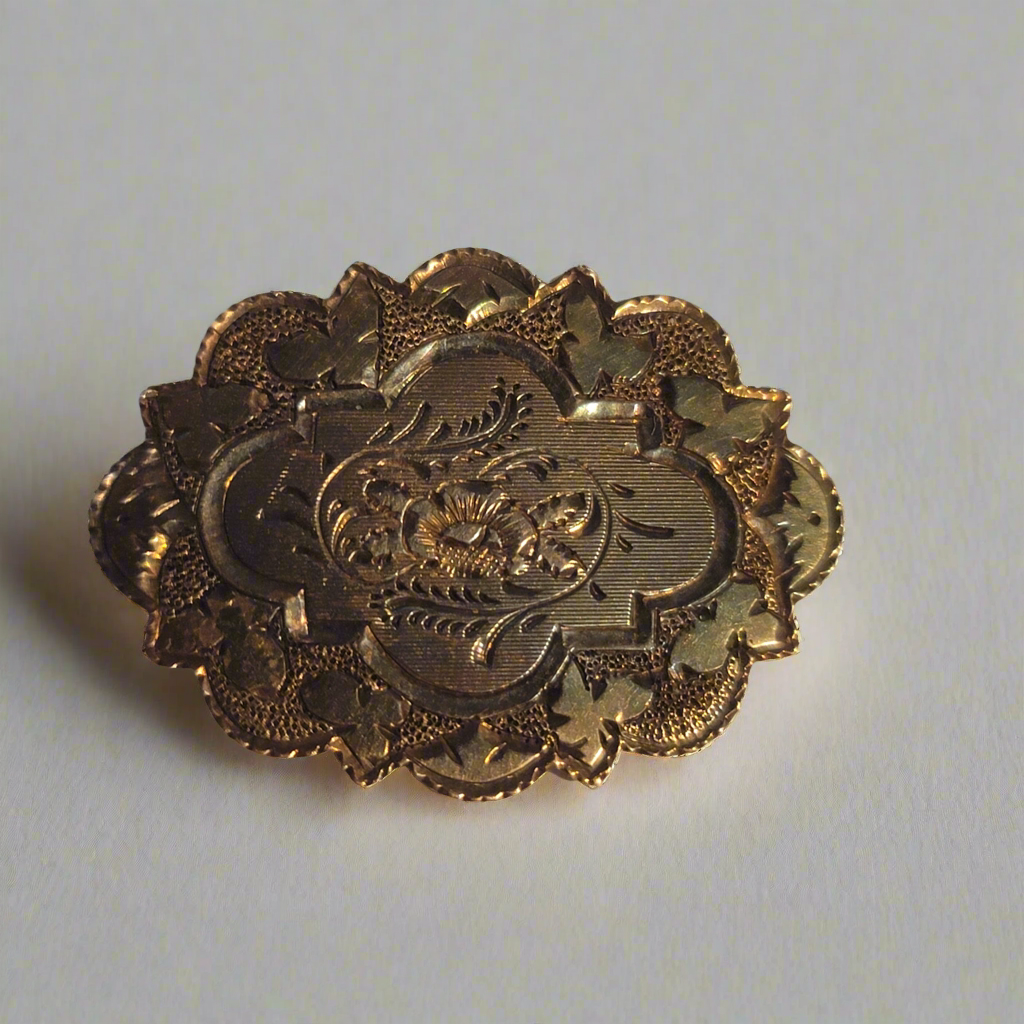 Vintage Victorian Silver Engraved Pendant Brooch