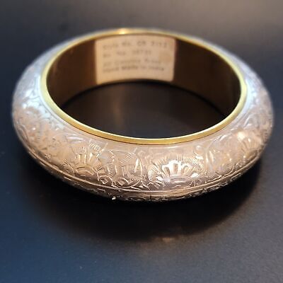 Silver Tone Brass Bangle Bracelet