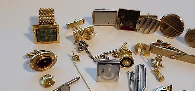 Lot of 22 Un-Paired Cufflinks, Tie Clips, Tie Tac & Stick Pins