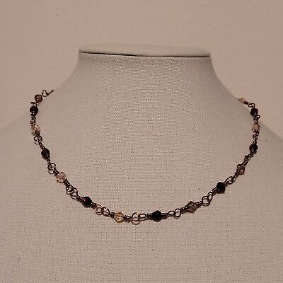 Handmade Crystal Bead Copper Chain Necklace