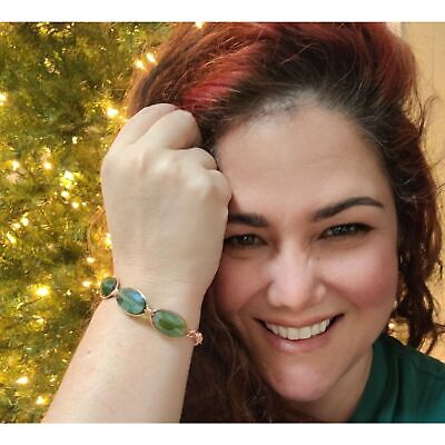 Handmade Green And Copper Wire Works Chain Bracelet