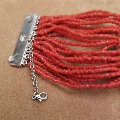 Vintage MaLee Coral Turquoise Beaded Bracelet