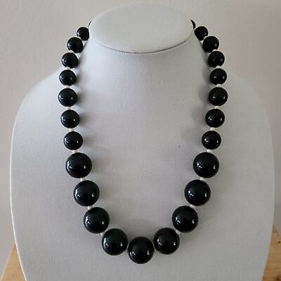 Black Graduated Bead Necklace