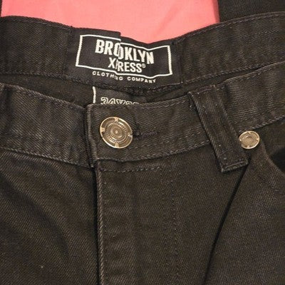 Men’s Black Distressed Jeans – Straight Leg Fit