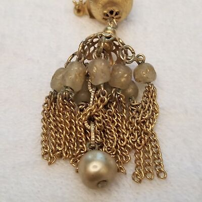 Vintage Gold Tone Fringe Brooch