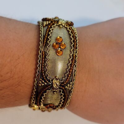 Gold Tone Clamp Bracelet