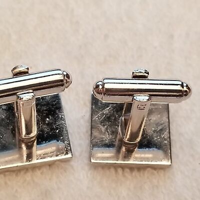 Silver Tone Square Leaf Cufflink