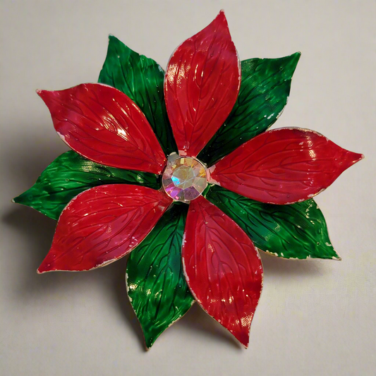 Poinsettia Brooch Pin