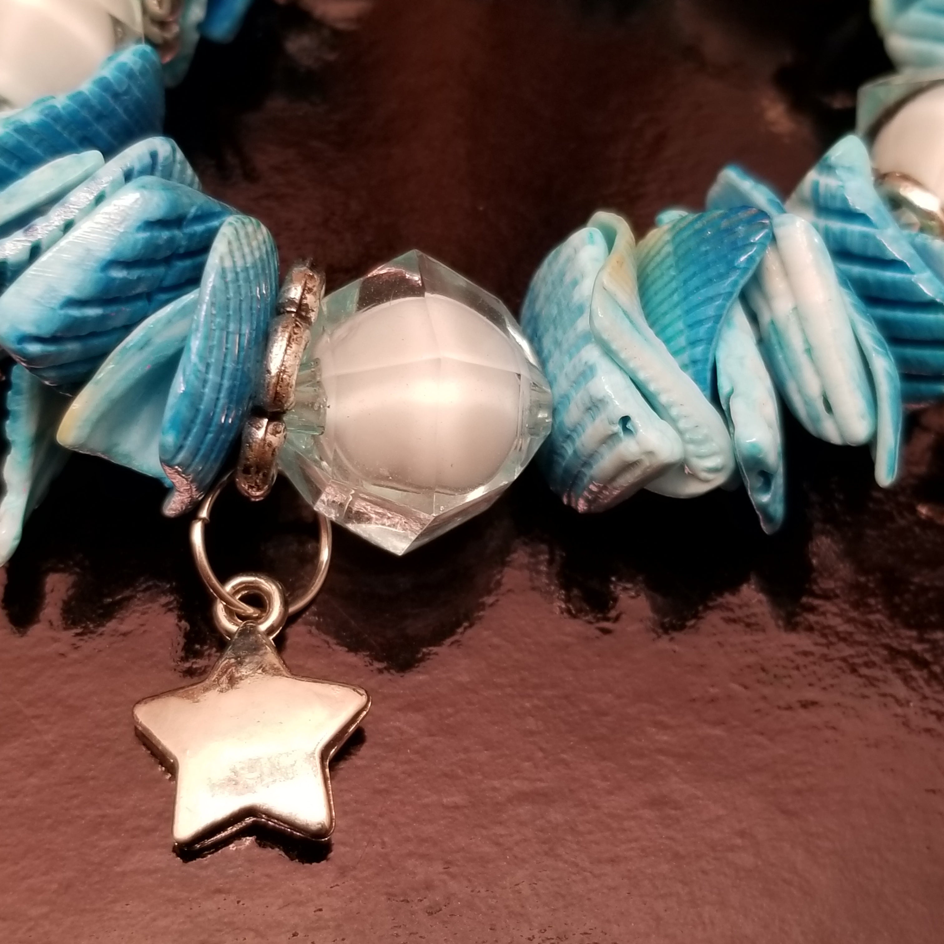 Blue Shell Stretch Bracelet