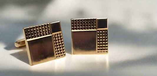 Vintage Hickok USA Gold Tone Square Cufflinks