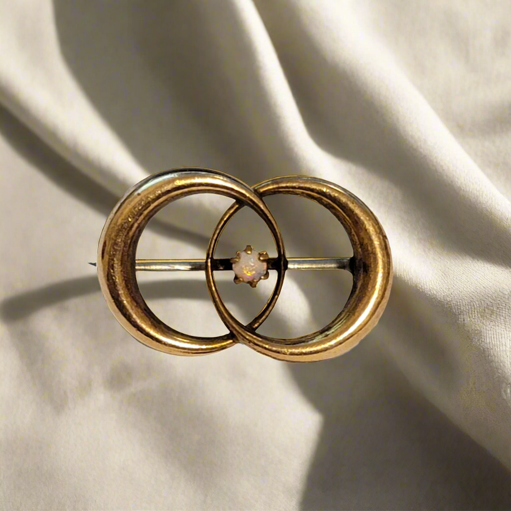 Vintage PSCO Opal Interlocking Brooch