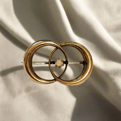 Vintage PSCO Opal Interlocking Brooch