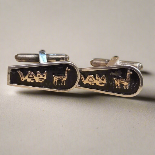 Vintage Mex Alpaca Cufflinks