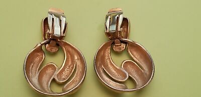 Vintage Erwin Pearl P.E.P Gold Tone Door Knocker Clip On Earrings