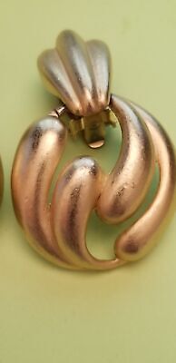 Vintage Erwin Pearl P.E.P Gold Tone Door Knocker Clip On Earrings
