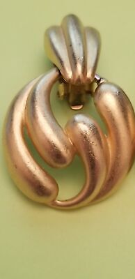 Vintage Erwin Pearl P.E.P Gold Tone Door Knocker Clip On Earrings