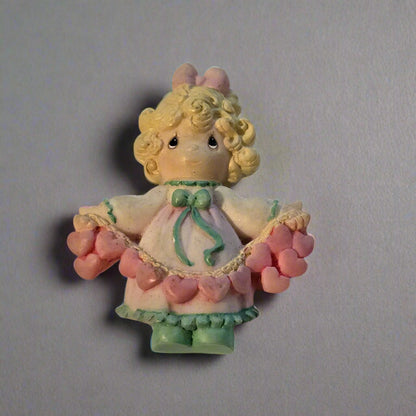 Precious Moments Pink Hearts Brooch