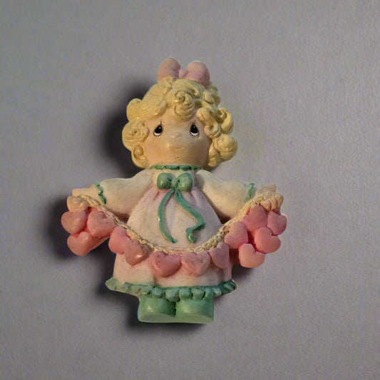 Precious Moments Pink Hearts Brooch