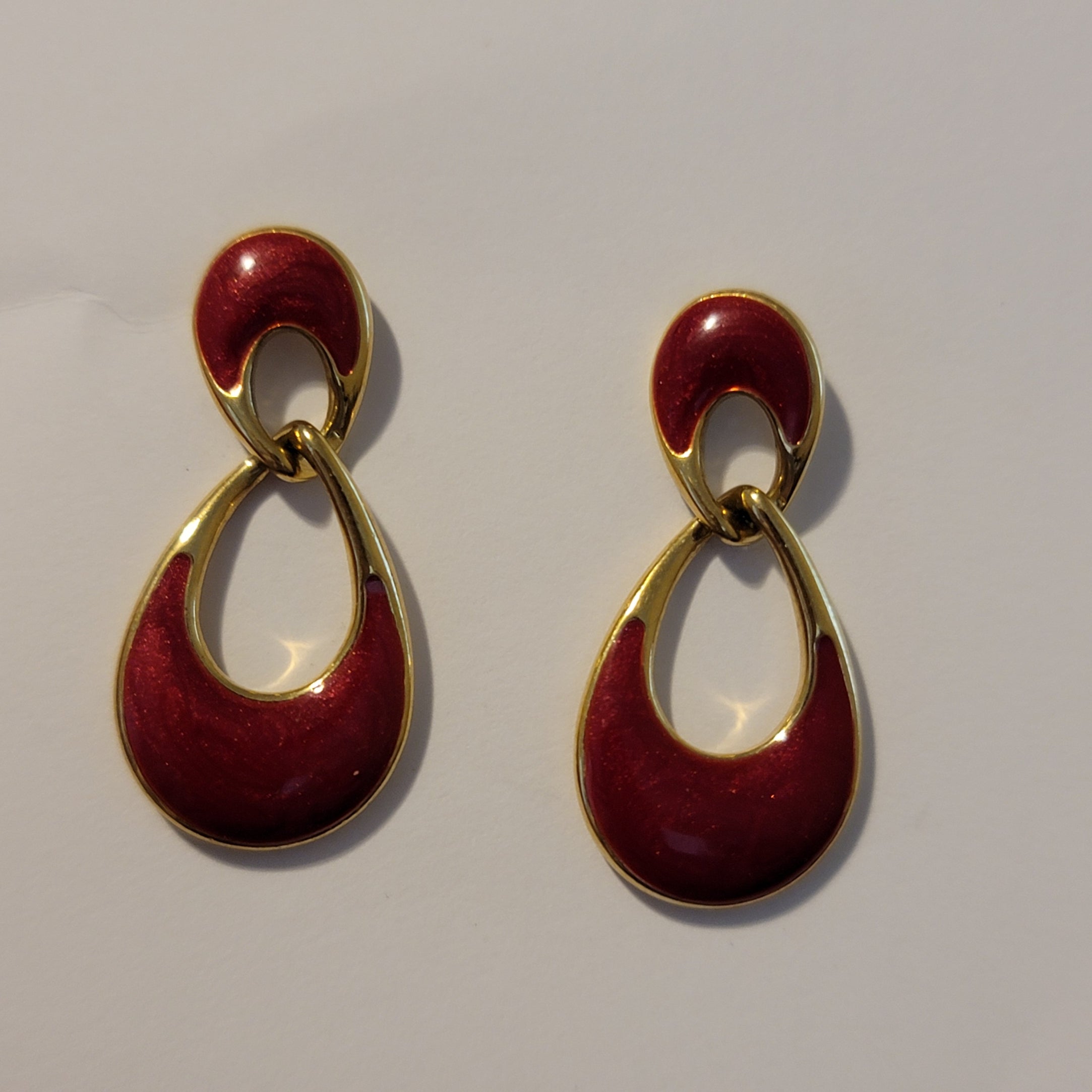 Red & Gold Dangle Earrings