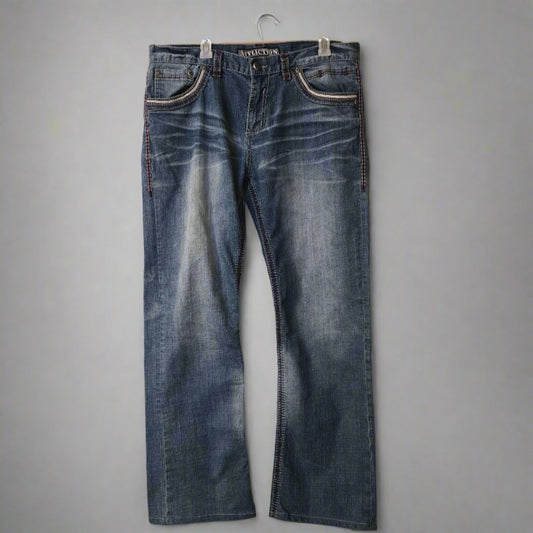 Affliction Men's Dark Blue Bootcut Jeans