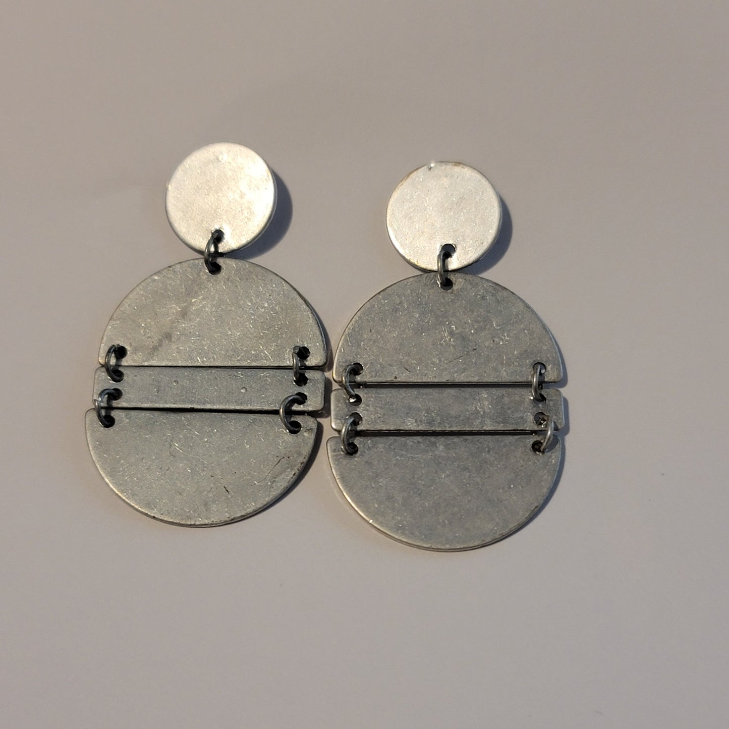 Silver Tone Metal Earrings