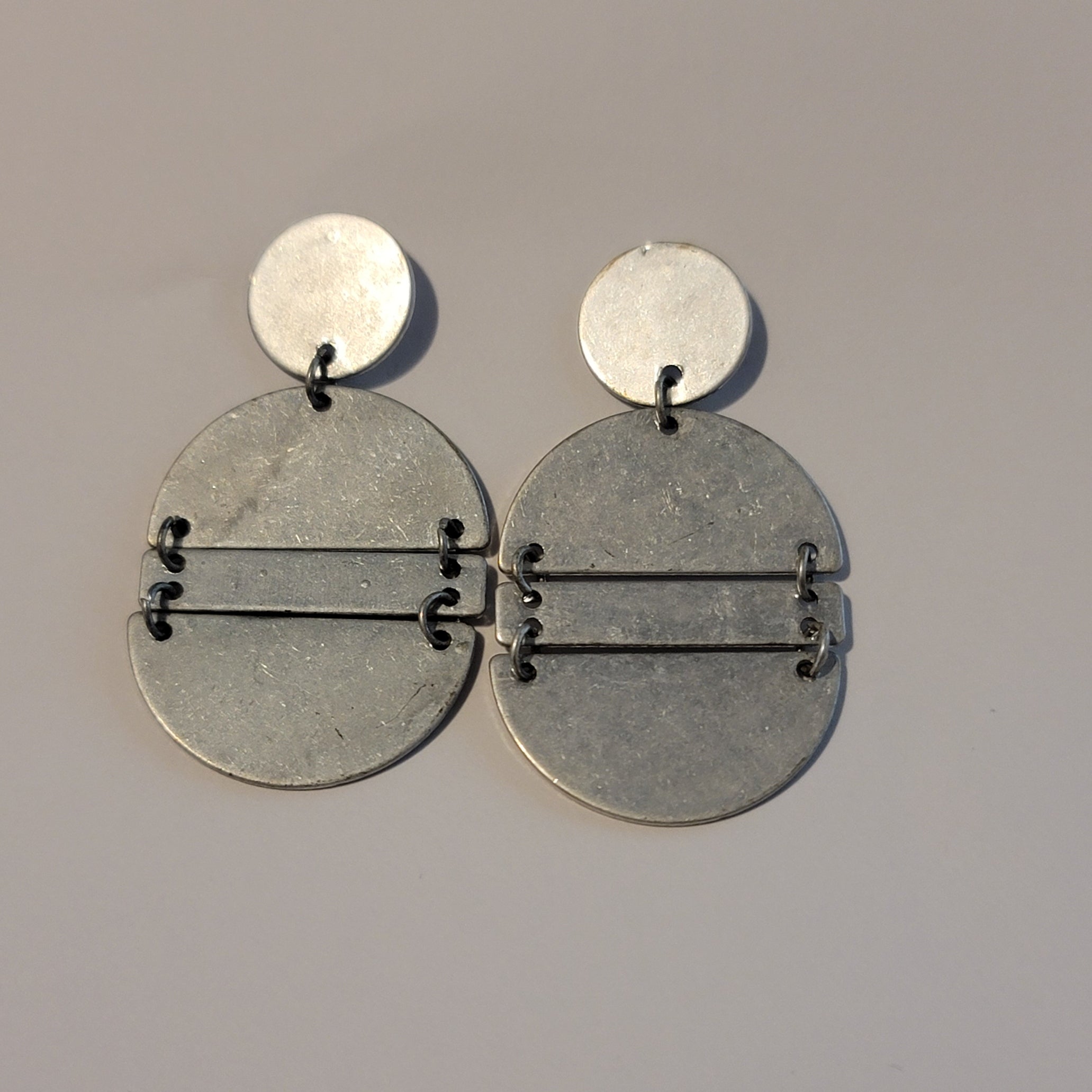 Silver Tone Metal Earrings