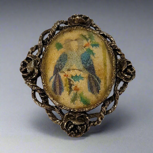 Vintage Cameo Sugar Coated Eggshell Brooch Pendant