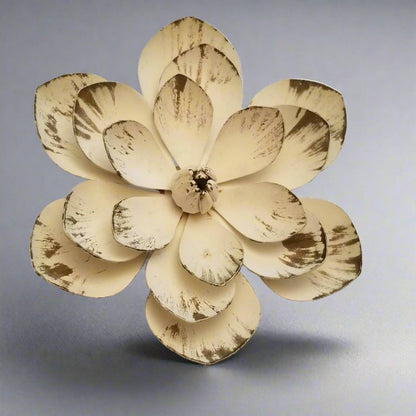 White Rustic Flower Brooch