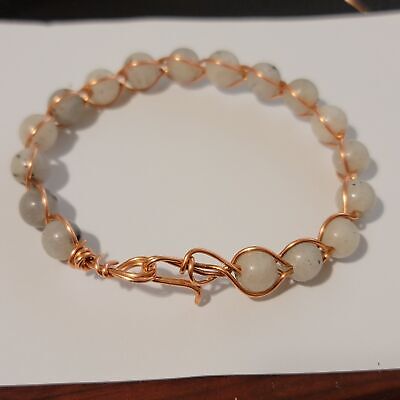 Copper Labradorite Wire Wrapped Bracelet