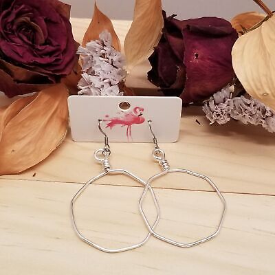 Handmade Octagonal Shape Hoop Earrings