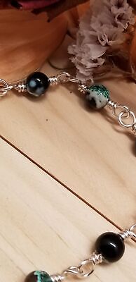 Handmade Wire Wrapped Agate Bead Bracelet